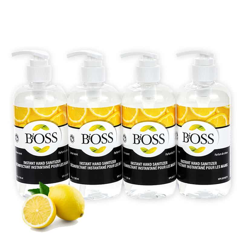 BiOSS Instant Lemon-Scented Gel Hand Sanitizer (Pack of 4 x 500ml) - Safetmed