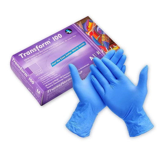Aurelia Transform® Nitrile Gloves (100 pack) S/M/L - SafeTMed