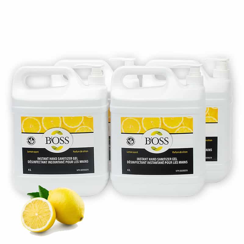 BiOSS Lemon-Scented Gel Hand Sanitizer (4 litre Jug) - SafeTMed