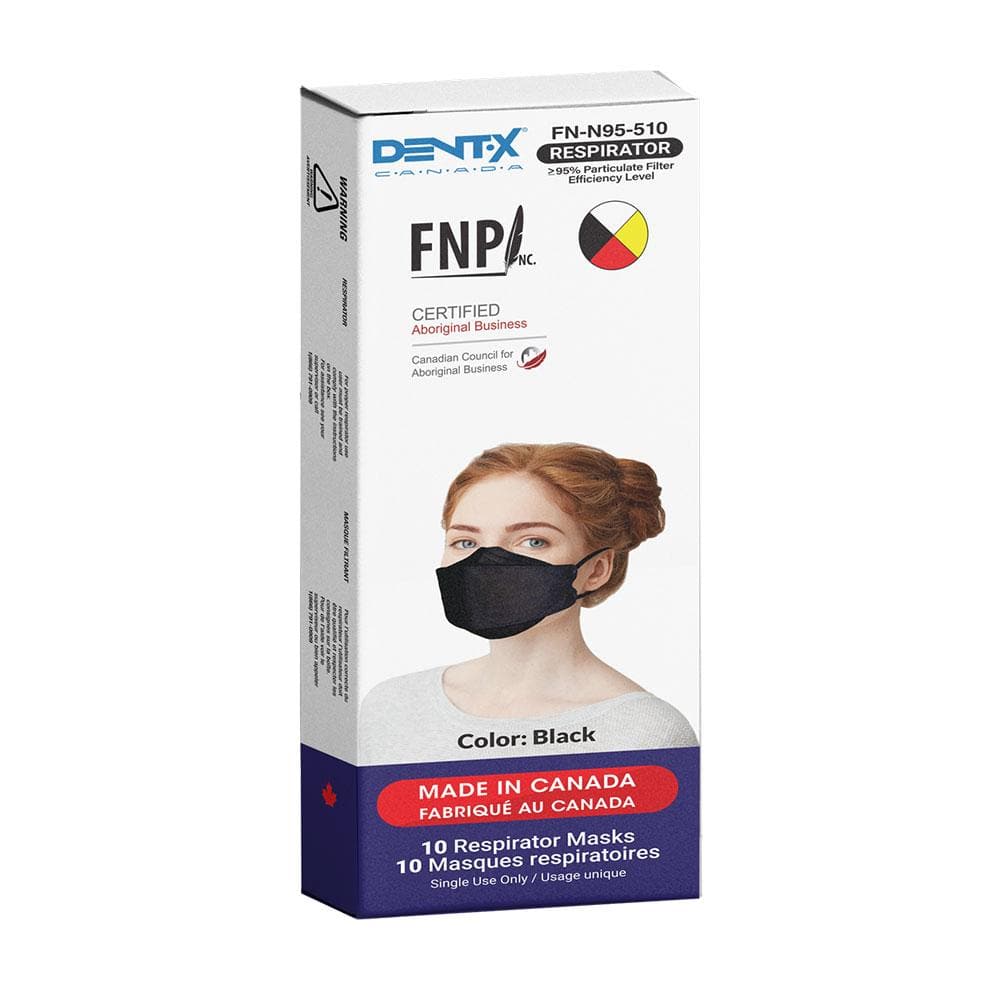 Black Dent-X FN-N95-510 Respirator Mask (50 Masks) - SafeTMed