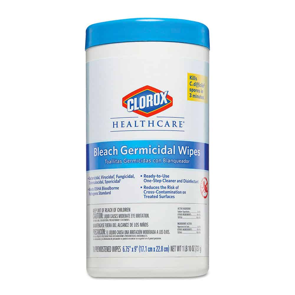 Clorox Bleach Germicidal Wipes (70 6.75 in x 9 in Pre-moistened Wipes) - Safetmed