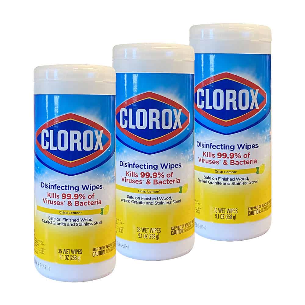 Clorox Crisp Lemon Disinfecting Wipes (3 x 35 Pre-Moistened Wipes) - Safetmed
