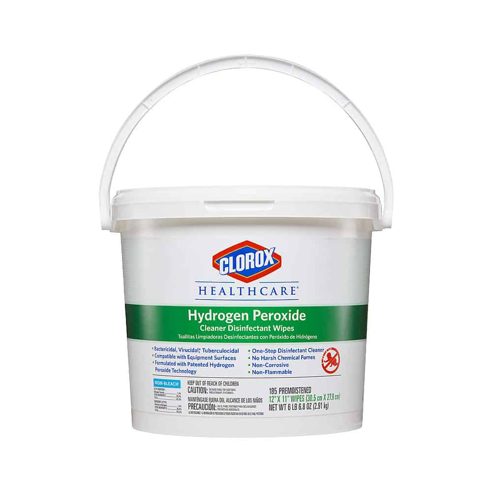 Clorox Hydrogen Peroxide Cleaner Disinfectant Wipes (185 Pre-moistened 12 in x 11 in) - Safetmed