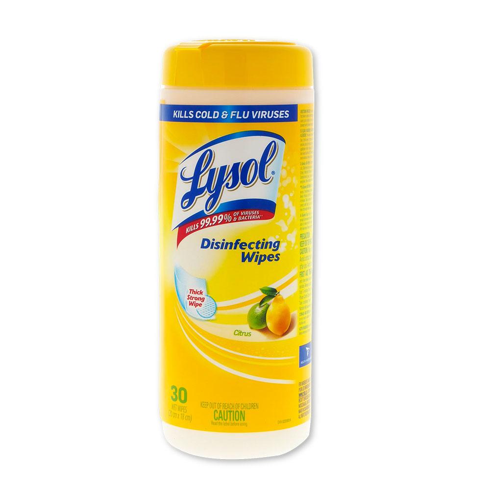 Lysol Citrus Disinfecting Wipes (30 Pre-Moistened Wipes) - SafeTMed