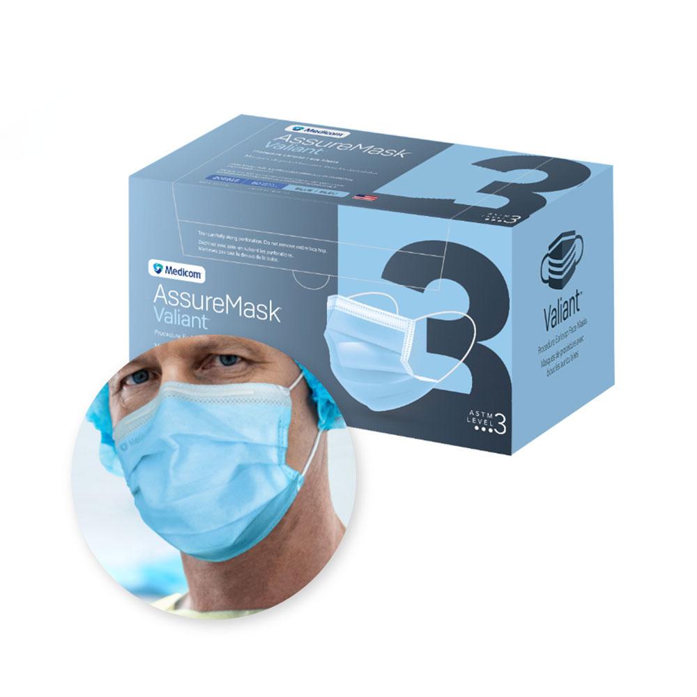Medicom AssureMask Valiant™ ASTM Level 3 Face Masks - SafeTMed