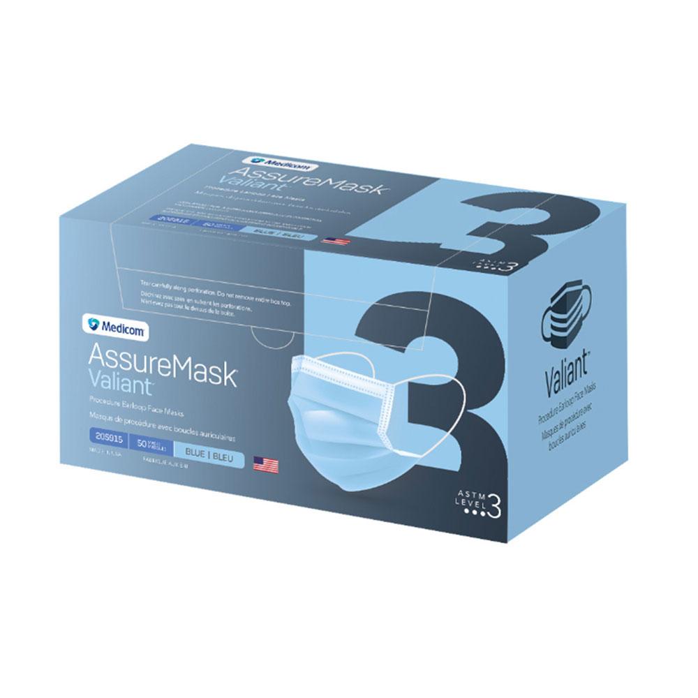 Medicom AssureMask Valiant™ ASTM Level 3 Face Masks - SafeTMed