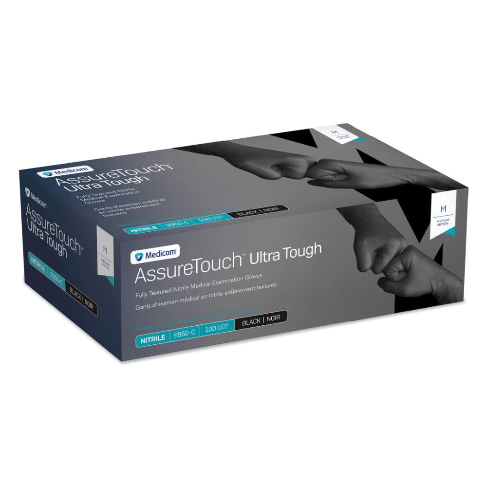 Medicom AssureTouch® Ultra Tough 5.0 mil Nitrile Gloves (100 pack) S/M/L/XL - SafeTMed