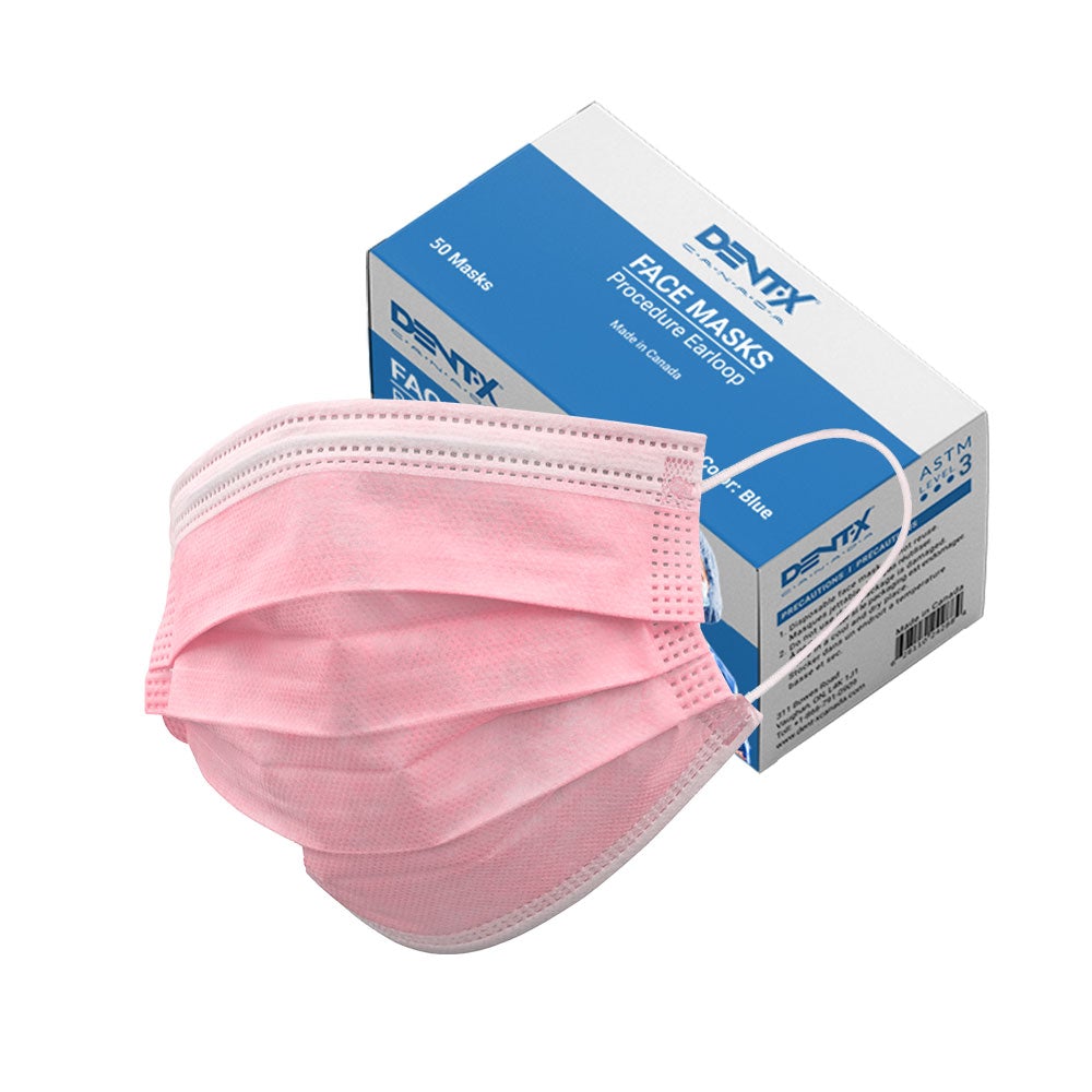 Pink Dent-X ASTM Level 3 Medical Face Masks - SafeTMed