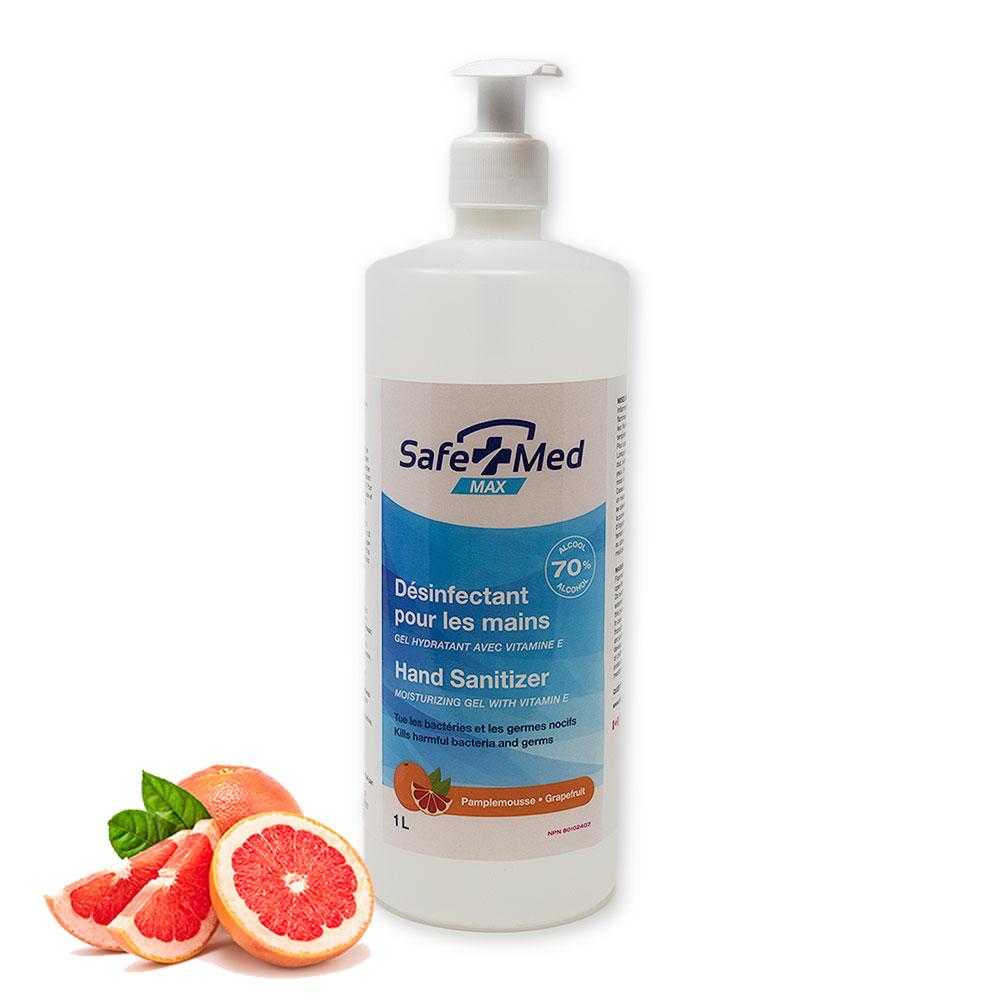 SafeTMed Grapefruit-Scented Gel Hand Sanitizer (1 Litre) - SafeTMed