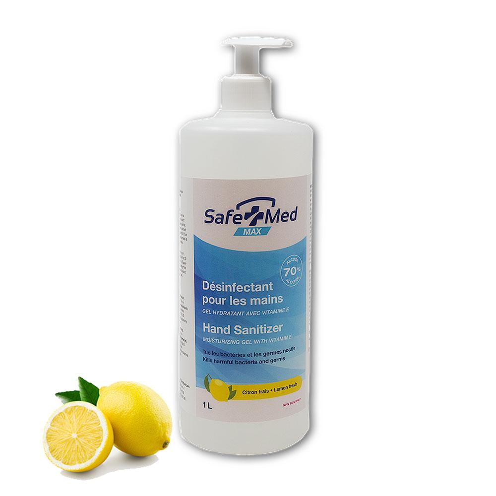 SafeTMed Lemon-Scented Gel Hand Sanitizer 1 Litre - SafeTMed