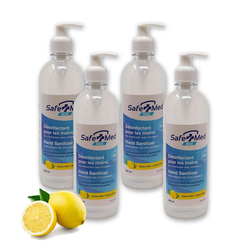 SafeTMed Lemon-Scented Gel Hand Sanitizer 500ml - SafeTMed