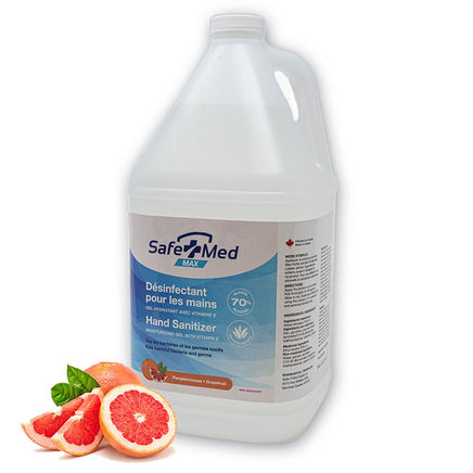 SafeTMed MAX Grapefruit Gel Hand Sanitizer (4 litre Jug) - SafeTMed