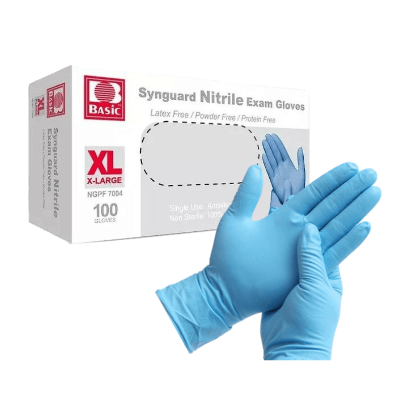 Synguard Nitrile Exam Gloves (100 pack) XL - SafeTMed